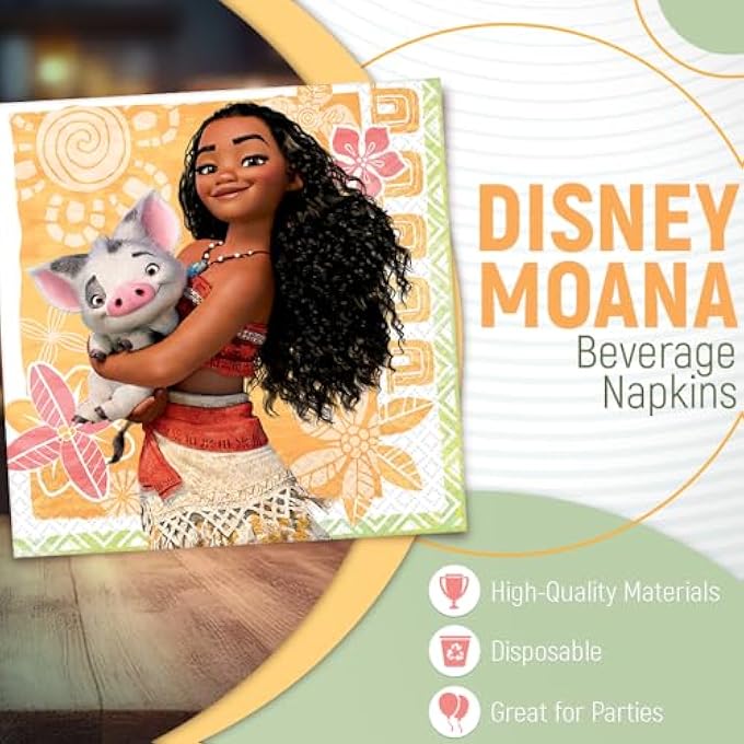 BEVERAGE NAPKINS | DISNEY MOANA COLLECTION | PARTY ACCESSORY - Image 5